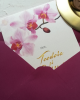 Invitatie de nunta cu orhidee si sigiliu auriu 2
