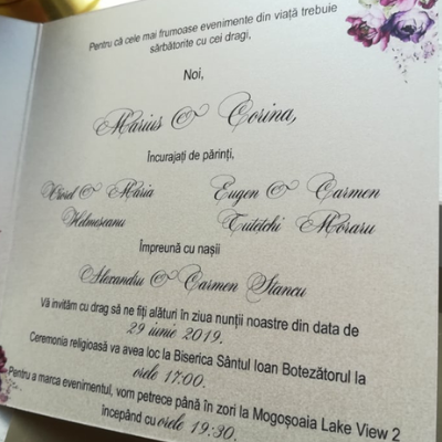 Invitație De Nuntă Florală Atelier De Creatie Invitatii