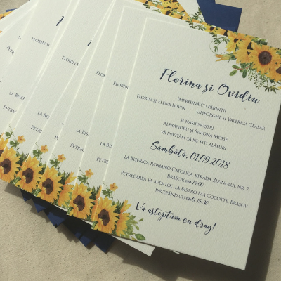 Invitație De Nuntă Cu Floarea Soarelui Atelier De Creatie