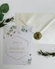 Invitatie de nunta cu flori albe si eucalipt 2
