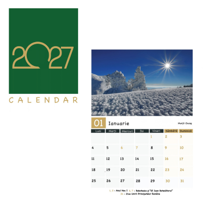 Calendar de birou cu peisaje din România 2027