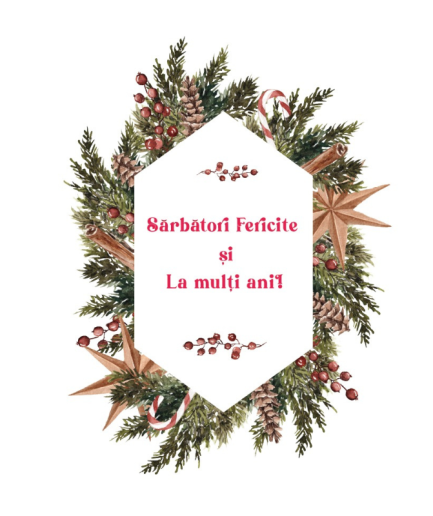 Felicitare sărbători de iarnă și Anul Nou